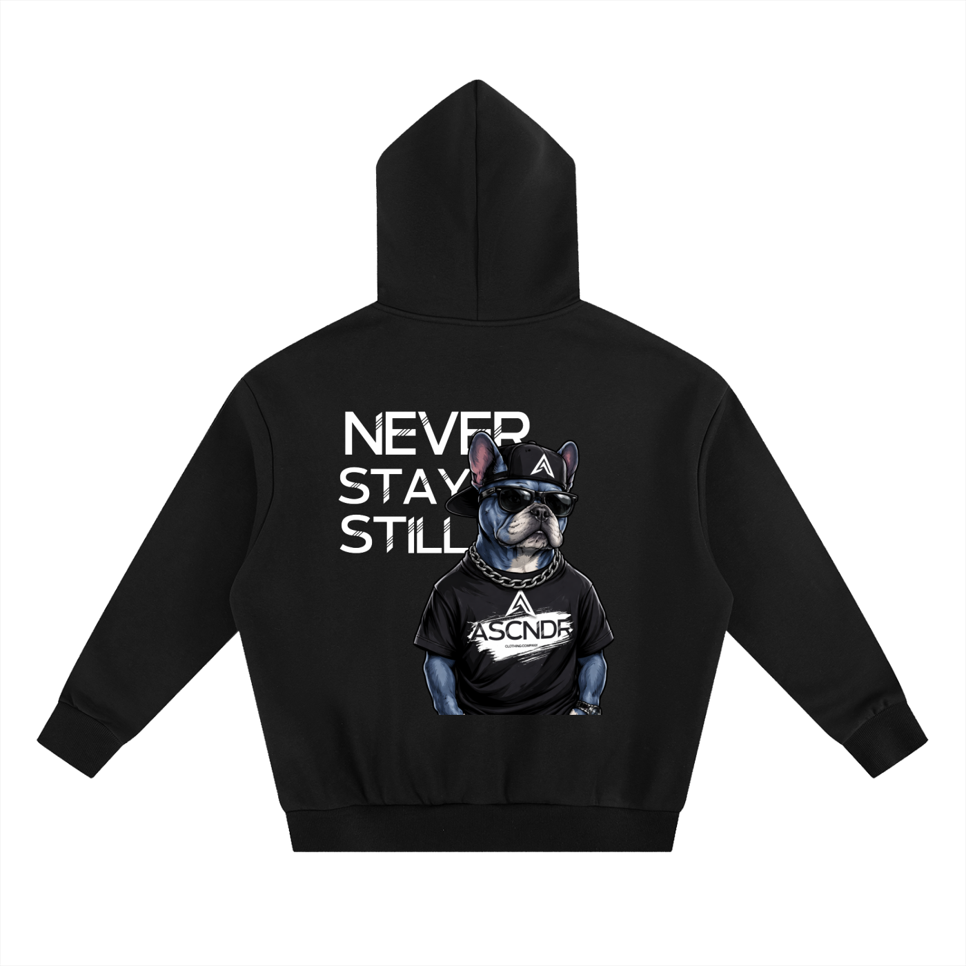 NEVER STAY STILL FRENCHIE Heavyweight Boxy Fleece Hoodie
